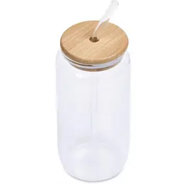 Okiyo Natsu Glass & Bamboo Tumbler & Straw Top